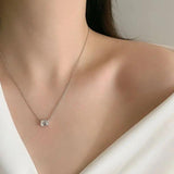 Solid Silver 925 Emerald Cut Moissanite Diamond Pendent Necklace