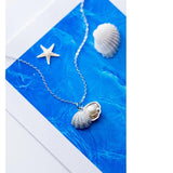 925 Silver Pearl Shell Necklace Pendant Women Lady Jewelry