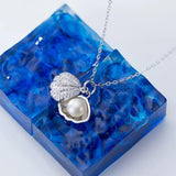 925 Silver Pearl Shell Necklace Pendant Women Lady Jewelry