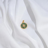 Malachite Pendant Necklace 925 Sterling Silver Rudder Coin North Star Plated