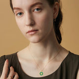 Malachite Pendant Necklace 925 Sterling Silver Rudder Coin North Star Plated