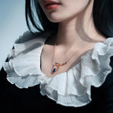 925 Silver Chain Necklace Women Vintage Texture Plated Fine Jewelry