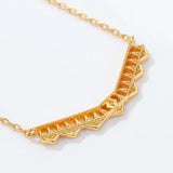 925 Sterling Silver Chain Necklace Vintage Geometric V Abstract Feather