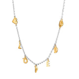 925 Silver Loved Script Necklace Choker Men's Chain Pearl