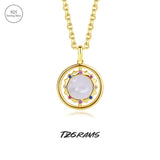925 Real Silver Double-sided Pattern Necklace with Eight Stars Charm