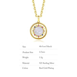 925 Real Silver Double-sided Pattern Necklace with Eight Stars Charm