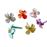 Multicolors Plated Flower Stud Earrings Necklace Jewelry Component Diy Material
