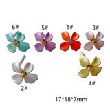 Multicolors Plated Flower Stud Earrings Necklace Jewelry Component Diy Material