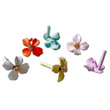 Multicolors Plated Flower Stud Earrings Necklace Jewelry Component Diy Material