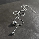 925 Silver Women's Necklace Double Bead Fine Jewelry