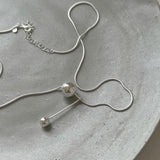 925 Silver Women's Necklace Double Bead Fine Jewelry