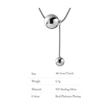 925 Silver Women's Necklace Double Bead Fine Jewelry