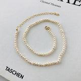 925 Silver Short Chocker Necklace w/ Baroque Pearl