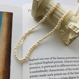 925 Silver Short Chocker Necklace w/ Baroque Pearl