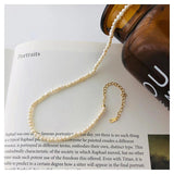 925 Silver Short Chocker Necklace w/ Baroque Pearl