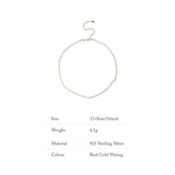 925 Silver Short Chocker Necklace w/ Baroque Pearl