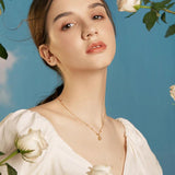 925 Sterling Silver Little Prince Rose Flower Pendant Necklace Plated