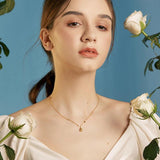 925 Sterling Silver Little Prince Rose Flower Pendant Necklace Plated