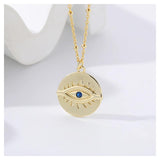 925 Silver Vintage Coin Necklace with Devil's Eye Party