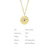 925 Silver Vintage Coin Necklace with Devil's Eye Party