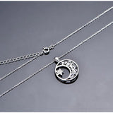 925 Silver High Carbon Diamond Star and Moon Pendant Necklace