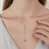 925 Silver Mansing Star Necklace Zircon Pendant Bead Necklace