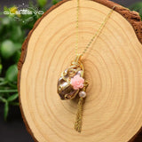 925 Silver Flower Necklace Baroque Pearl Pendant GN0121