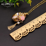 925 Silver Flower Necklace Baroque Pearl Pendant GN0121