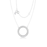 925 Silver Collier Chains Sparkling Hearts Pendant Necklace for Women
