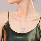 925 Silver Collier Chains Sparkling Hearts Pendant Necklace for Women