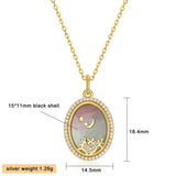 925 Sterling Silver Pendant Necklace Shell Star Moon Desert Scenery