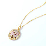 925 Sterling Silver Pendant Necklace Shell Star Moon Desert Scenery