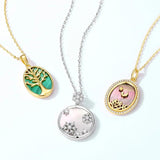 925 Sterling Silver Pendant Necklace Shell Star Moon Desert Scenery