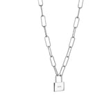 925 Silver Lock Pendant Horoscope Chain Long Chains Fine Jewelry
