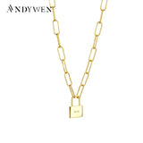 925 Silver Lock Pendant Horoscope Chain Long Chains Fine Jewelry