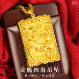 24K Yellow Plated Pendant for Women Men Filled Thick Female Pendant