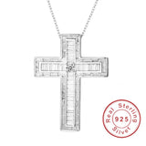 925 Silver Jesus Cross Pendant Necklace Women Crucifix Charm