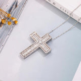 925 Silver Jesus Cross Pendant Necklace Women Crucifix Charm