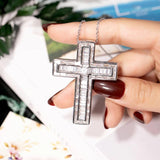 925 Silver Jesus Cross Pendant Necklace Women Crucifix Charm