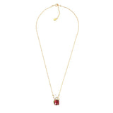 Polar Bear Red Stone Zircon Pearl Pendant Necklace for Women