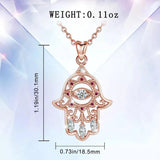 925 Silver Zircon Hamsa Hand Necklace Purple Pendant