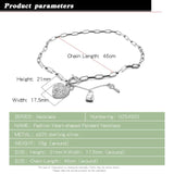 Women's 925 Silver Heart Pendant Necklace Christmas Gift