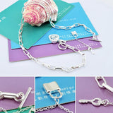 Women's 925 Silver Heart Pendant Necklace Christmas Gift