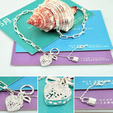 Women's 925 Silver Heart Pendant Necklace Christmas Gift