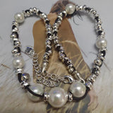925 Silver Pearls Chain Charm Bead Necklace Jewelry Gift