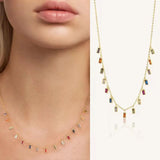 Spanish Colored Gemstone S925 Silver Skirt Necklace for Women
