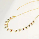 Spanish Colored Gemstone S925 Silver Skirt Necklace for Women