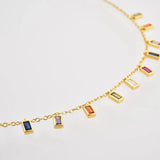 Spanish Colored Gemstone S925 Silver Skirt Necklace for Women
