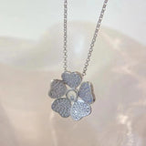SNPQ Diamond Necklace Red Hot Collarbone Chain Pendant