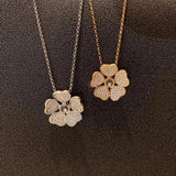 SNPQ Diamond Necklace Red Hot Collarbone Chain Pendant